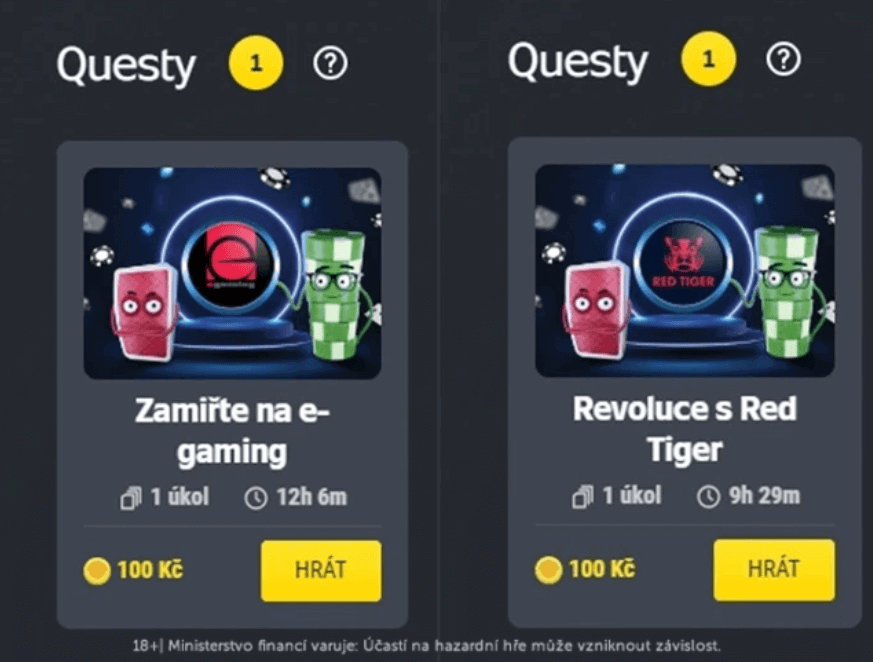 Bonusové questy v Bonusomatu vypadají takto