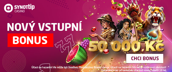 SYNOT TIP vstupní bonus až 50 000 Kč