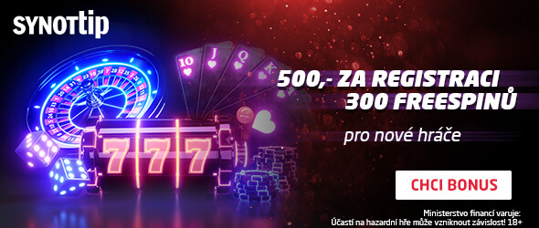 Vyzvedněte si u SYNOT TIP až 300 free spinů