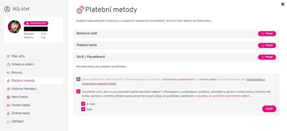 Platební metody Apollo Games