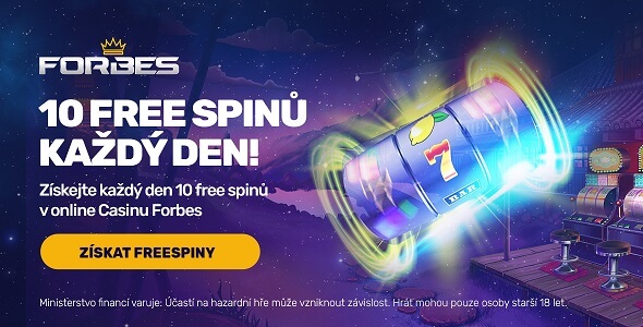 Získejte 10 free spins ve Forbes casinu každý den