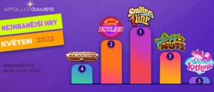 Apollo Games casino: jaké automaty se v květnu hrály nejčastěji?