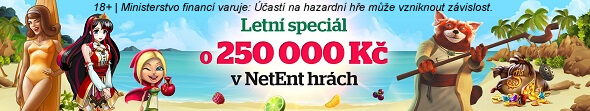 Tipsport Vegas spouští turnaj v NetEnt hrách o 250 000 Kč