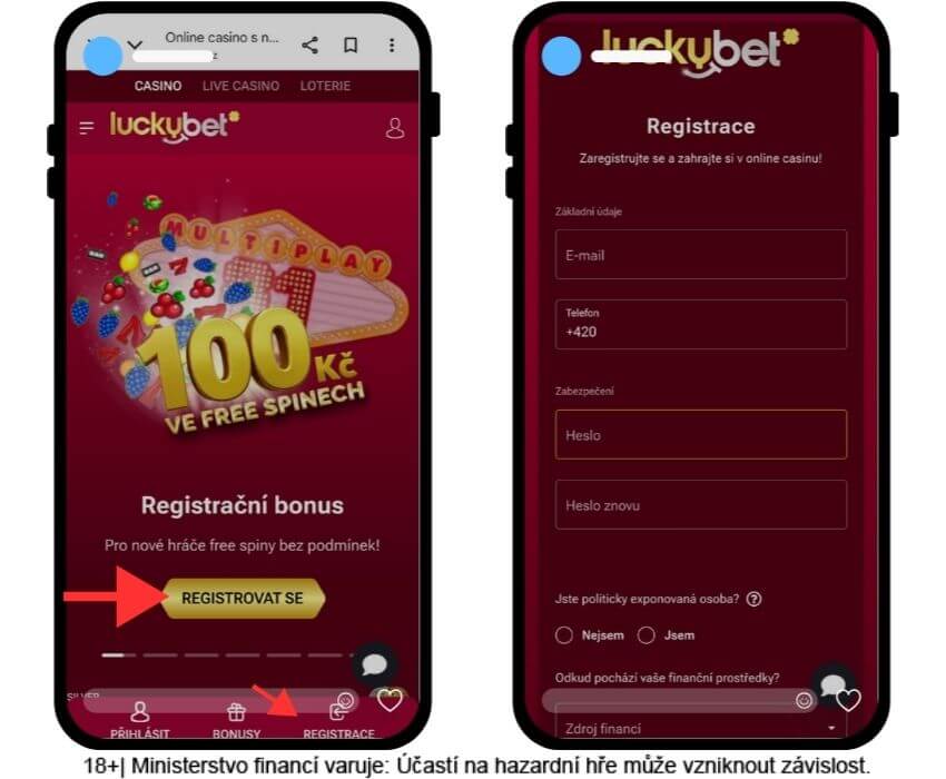 Jak se zaregistrovat do LuckyBet casina