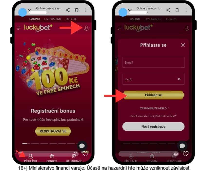 Jak se přihlásit do online casina LuckyBet?