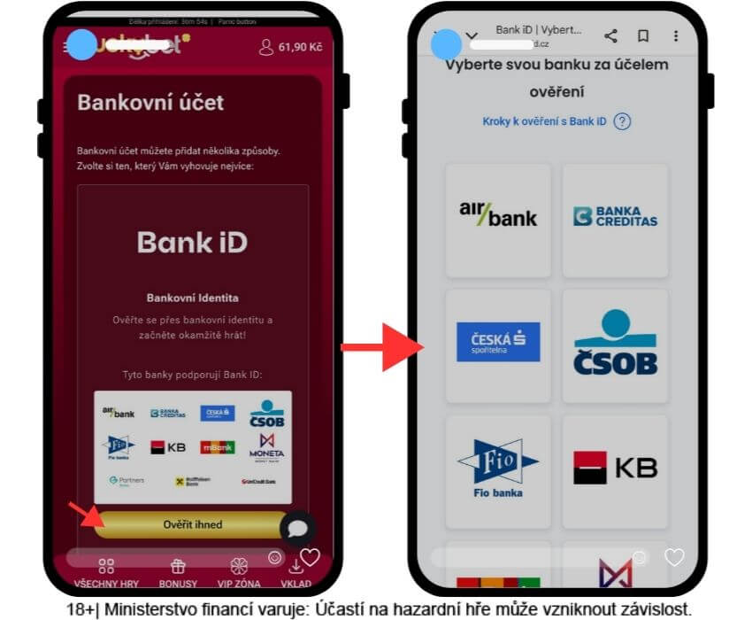 Ověření identity přes Bank iD