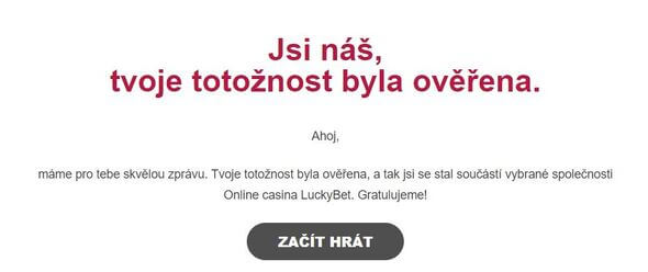 Ověření totožnosti v online casinu LuckyBet