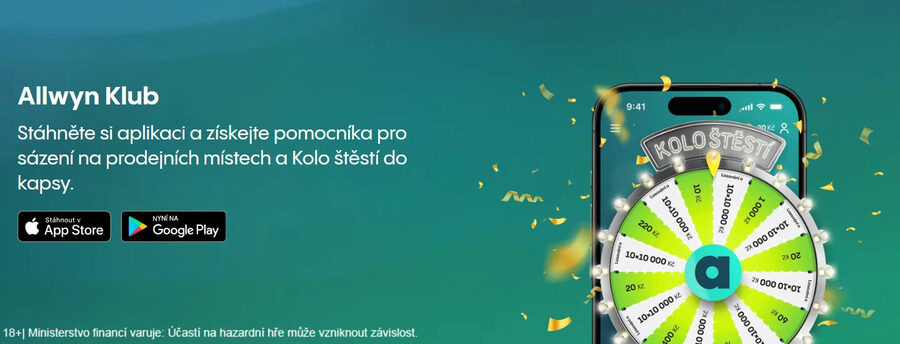 Aplikace Allwyn Klub pro kontrolu Sportku skenováním