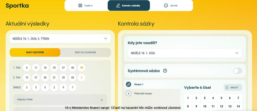 Sportka kontrola tiketu online
