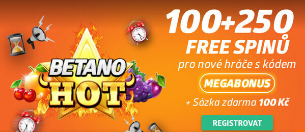 Registrace s promo kódem MEGABONUS vám přinese lepší bonus o 100 free spinů