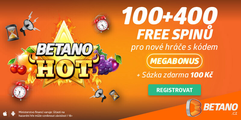 Registrace s promo kódem MEGABONUS vám přinese 500 free spinů