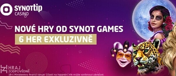 Vyzkoušejte si novinky v online casinu SYNOT TIP