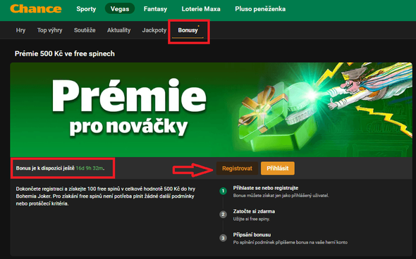 Získejte 700&nbsp;Kč zdarma u&nbsp;Chance – za registraci a&nbsp;bez kódu