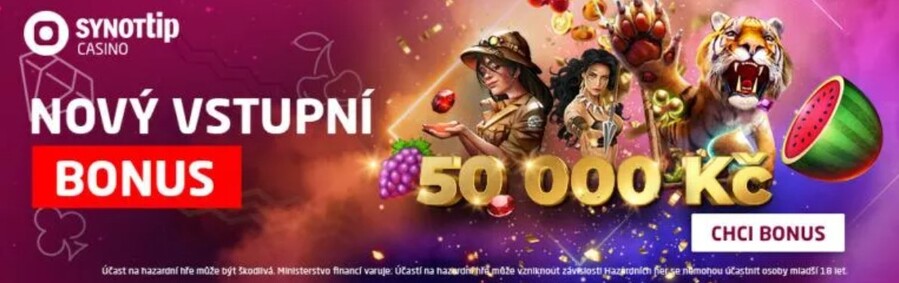 Vkladový bonus u SYNOT TIP navýšen na 50 000 Kč