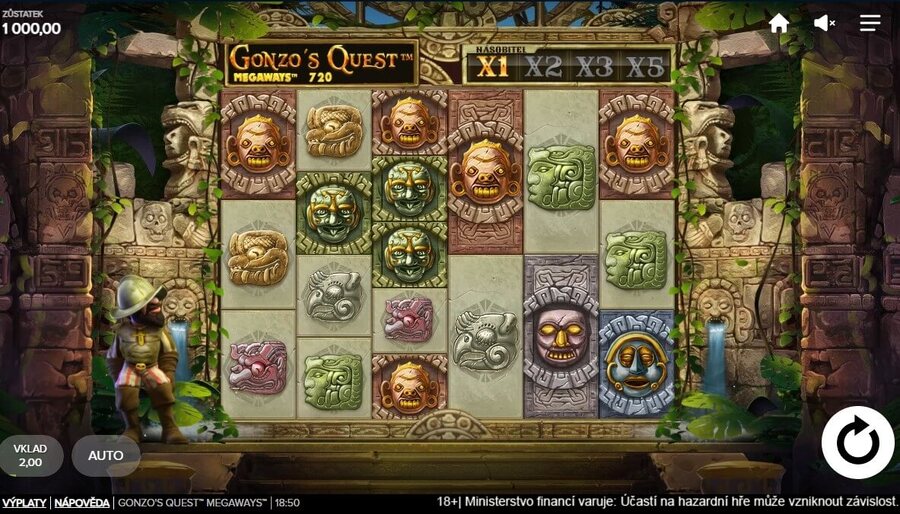 Nejvýhernější automat u&nbsp;Tipsportu Gonzo's Quest Megaways