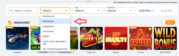 Nejhranější automaty v&nbsp;casinu Tipsport Vegas