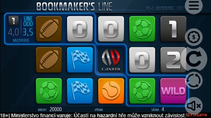 Originální výherní automat Bookmaker's Line od Casimi Gaming