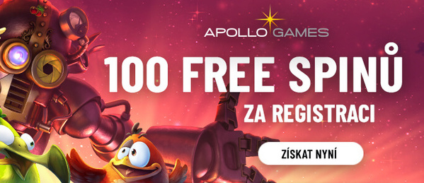 Vstupní bonus 100 free spiů v casinu Apollo Games
