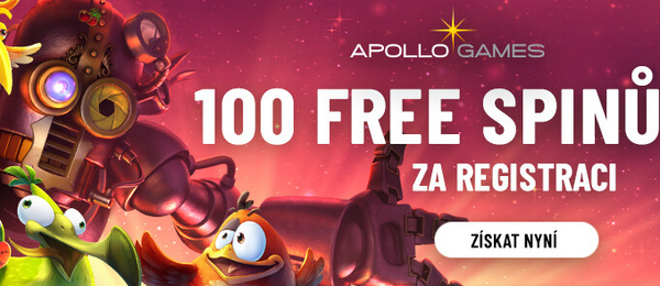 Vstupní bonus 100 free spiů v casinu Apollo Games
