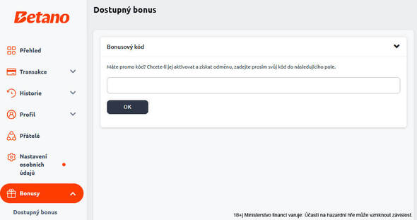 Betano bonus a free spins promo kód