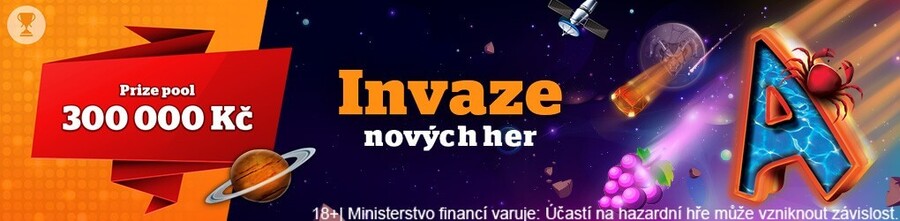 Casino turnaj Invaze nových her nabízí 300 000 Kč prize pool