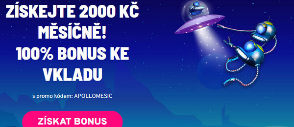 Měsíční bonus s promo kódem v casinu Apollo