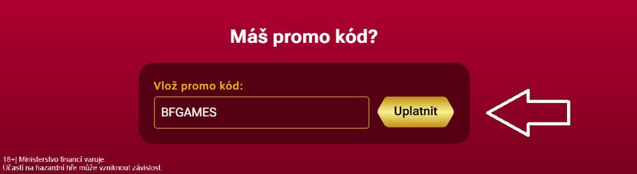 Vepište promo kód BFGAMES do příslušné kolonky a&nbsp;aktivujte ho