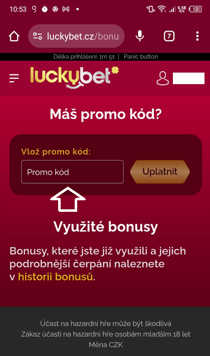 Kam napsat Luckybet promo code?