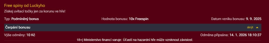 Získáte 10 free spinů do Synot her