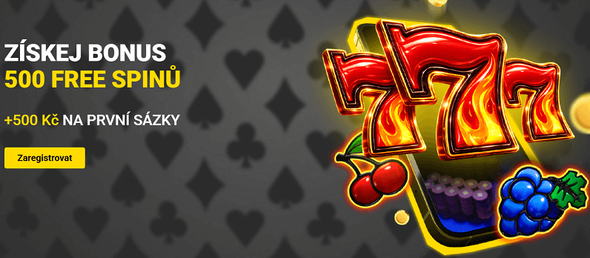 Fortuna bonus 500&nbsp;Kč za registrace a&nbsp;zdarma