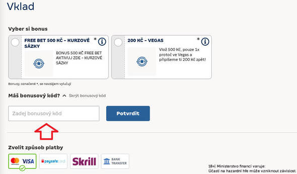 MerkurXtip bonusový kód za vklad – kam ho napsat?