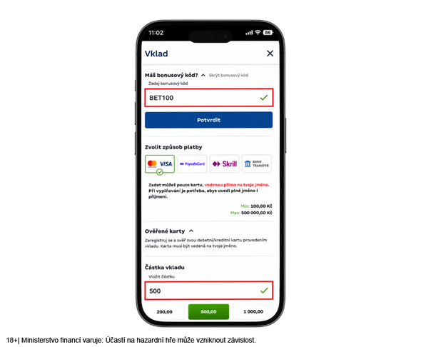 Kolonka pro vypsání merkurxtip bonusového kódu na telefonu