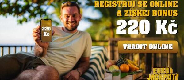 Registrujte se s bonusem 220 Kč zdarma u Sazky a vsaďte si třeba Eurojackpot.