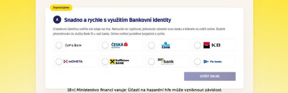 Ověřte svoji totožnost v casinu přes Bank ID u Sazky
