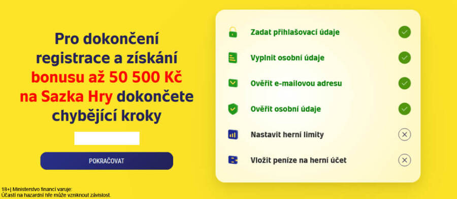 Nastavení sebeomezujících opatření je další potřebný krok k&nbsp;dokončení registrace