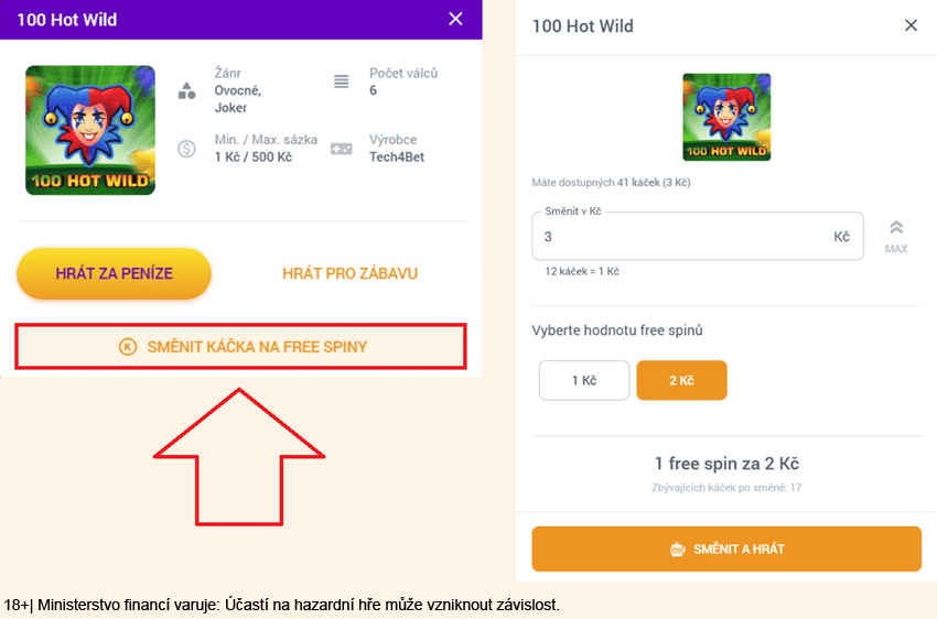 Směna Maxa káček za free spiny ve Vegas