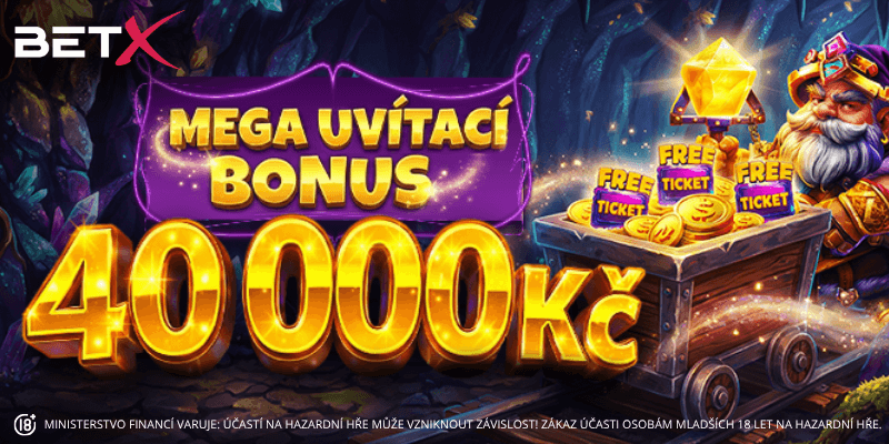 Jeden ze zajímavých prvků BetX casina je uvítací bonus až 40&nbsp;000&nbsp;Kč