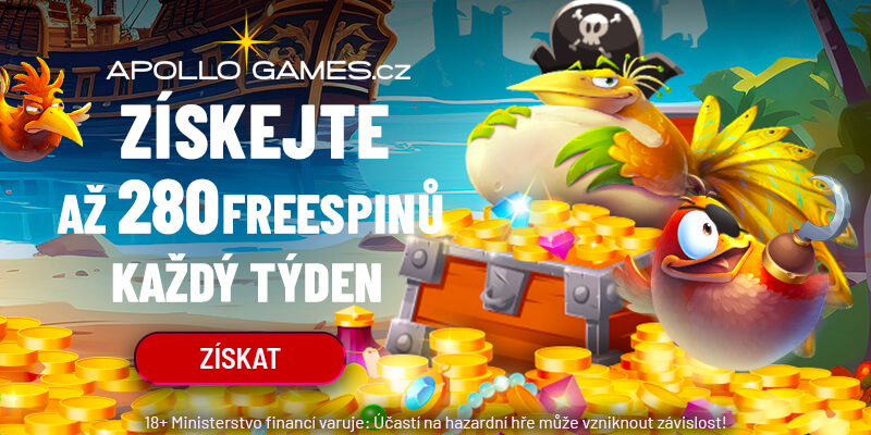 Apollo Games: 280 free spinů na vás čeká každý týden!