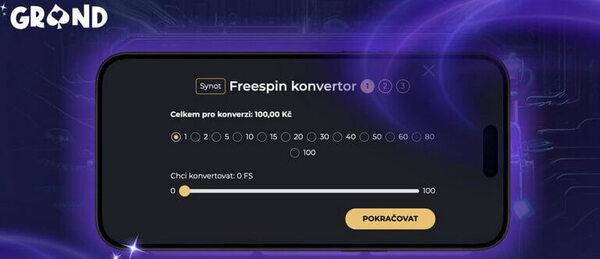 Free spin konvektor v casinu GrandWin