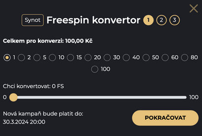 Převeďte si hodnotu free spinů v casinu GrandWin