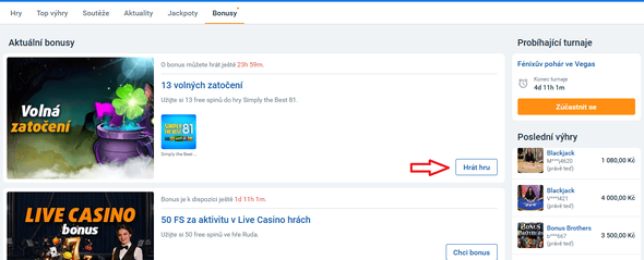 Aktivujte si Tipsport free spiny