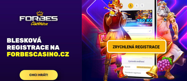 Rychlá registrace v casinu Forbes s bonusem až 350 FS