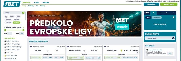 fBET sázková kancelář – kurzová nabídka
