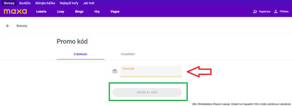 Kam napsat promo kód u&nbsp;Maxa?