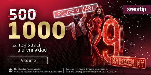Vylepšete si vstupní bonus promo kódem od SYNOT TIP