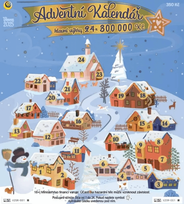 Adventní kalendář Sazka 2025 – jaké výhry ukrývá?