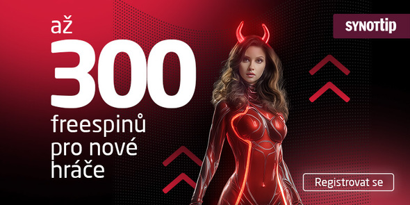 SYNOT TIP bonus 300 free spinů k nové registraci