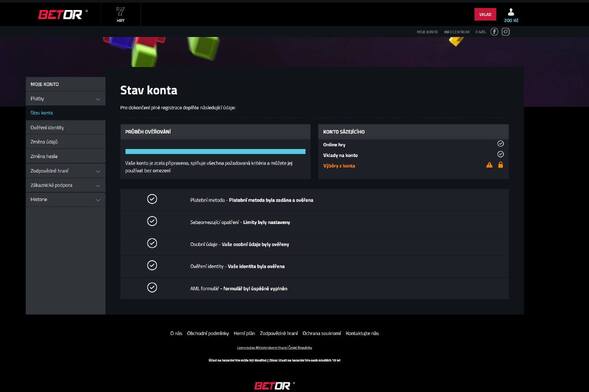 Dokončení registrace Betor