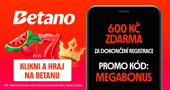 Betano bonus za registraci 444 FS + 156 Kč na sázky