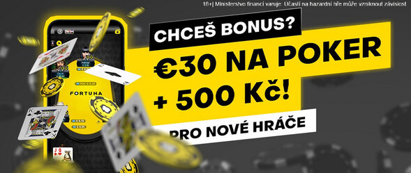 Fortuna bonus na poker – použijte kód POKER30 Fortuna bonus na poker – použijte kód POKER30
